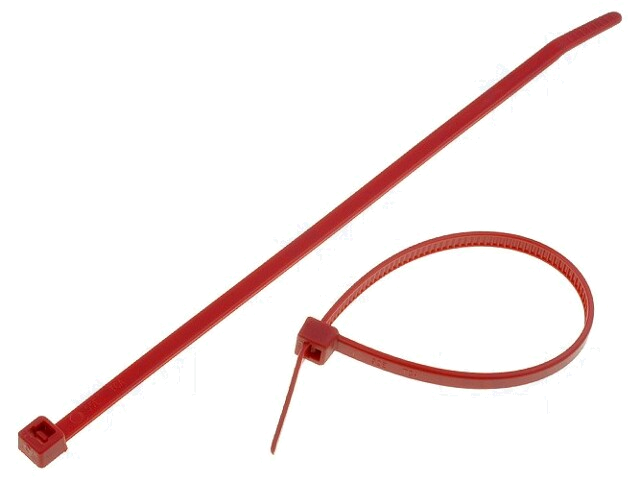 Kabelbinder; L: 150mm; W: 3,5mm; polyamide; 135N; rood; Ømax: 35mm Kabelbinder; L: 150mm; W: 3,5mm; polyamide; 135N; rood; Ømax: 35mm